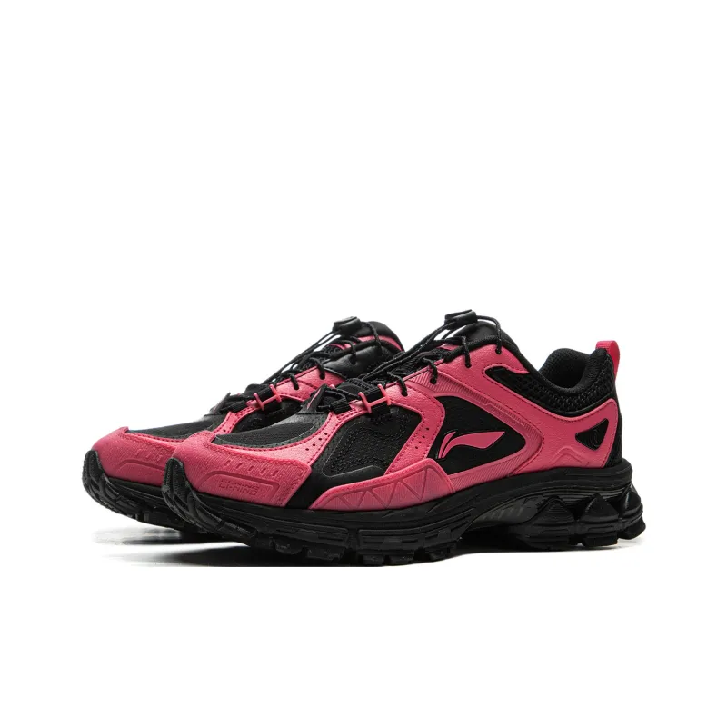 LiNing Support 2.0 Trail V2 Anti Slip Wear Resistant Low Top Sprint Running Shoes Women's Black Pink-2