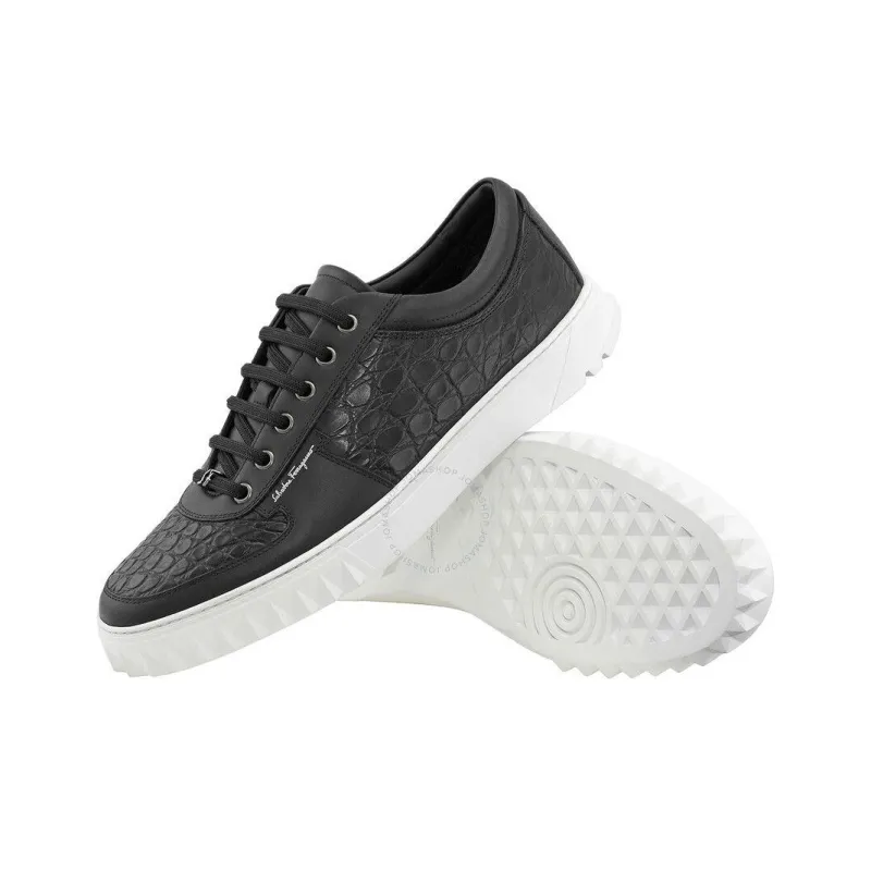 FERRAGAMO Salvatore Low Top Skateboard Shoes Men's Black-3