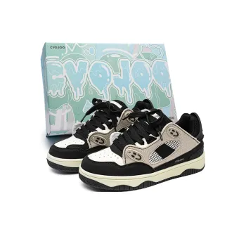 CVOJOO Gift Box Set, Puffy Shoes Low Top Skateboard Shoes Unisex Black