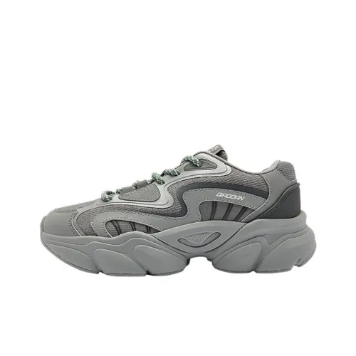 QIAODAN Chunky Sneakers Women's Low-Top Silent Gray/Coal Gray