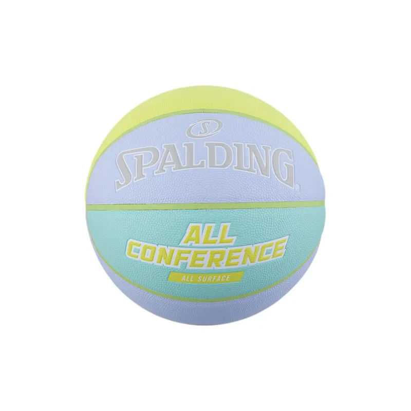 SPALDING Macaroon Collection PU Basketball Blue, Yellow & Multicolor Size 7 Training Unisex-1