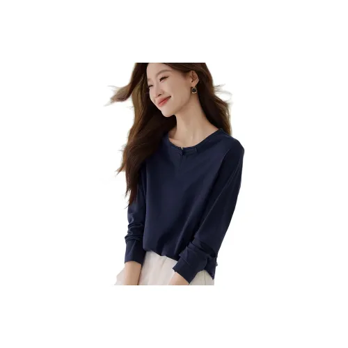 Mo Han Yi Mei T-Shirts Women's Navy Blue