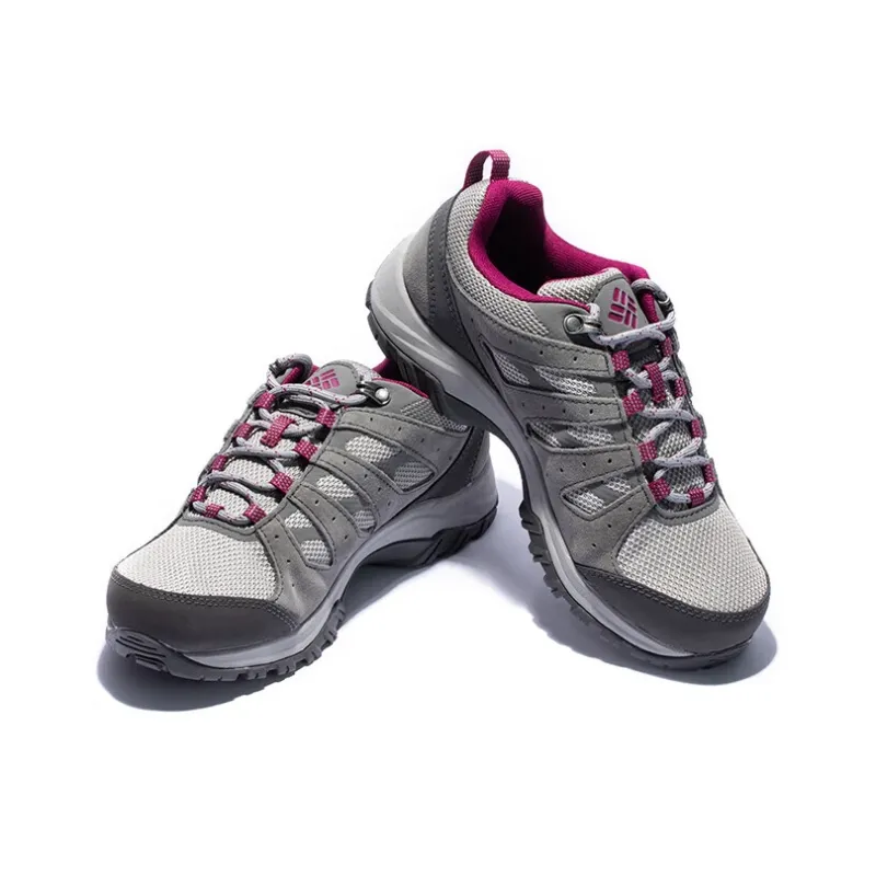 Columbia Anti Slip Wear Resistant Low Top Trekking Shoes Women's Gray Pink-4