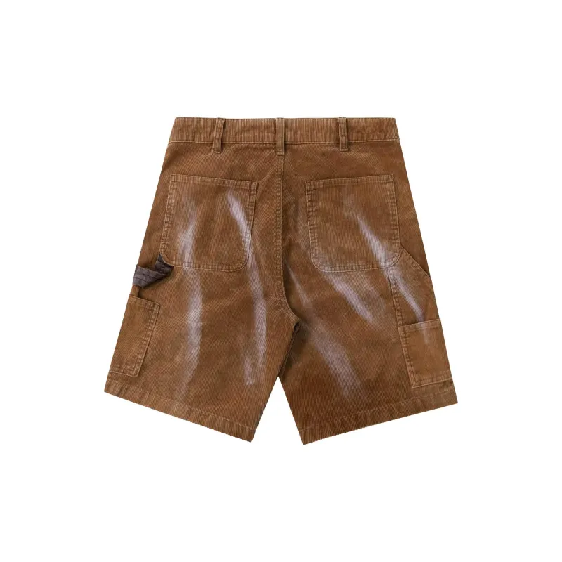 False Perception Casual Shorts Unisex Washed Brown-1