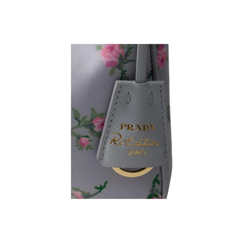 PRADA Re-Edition Recycled Nylon Handbag Shoulder Bag Mini Women's Pearl Gray-4