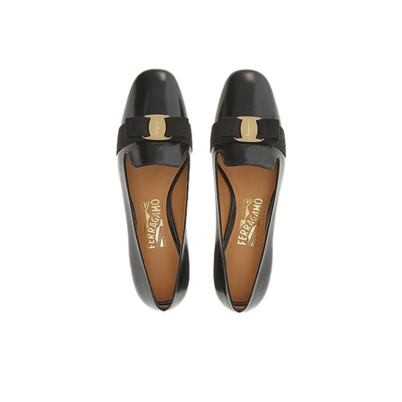 FERRAGAMO Vara Flat Shoes Women's Black-3