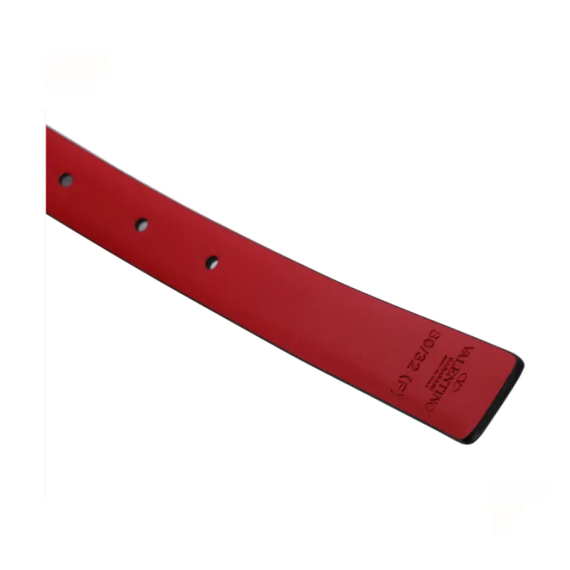 Valentino Leather Belts Women's Black Red-5