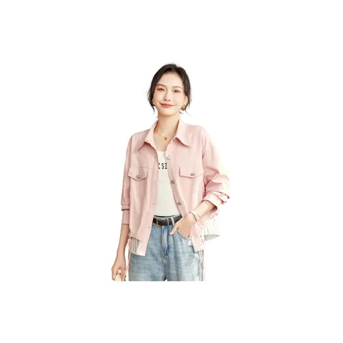 TERRE BLEUE Denim Jackets Women's Pink