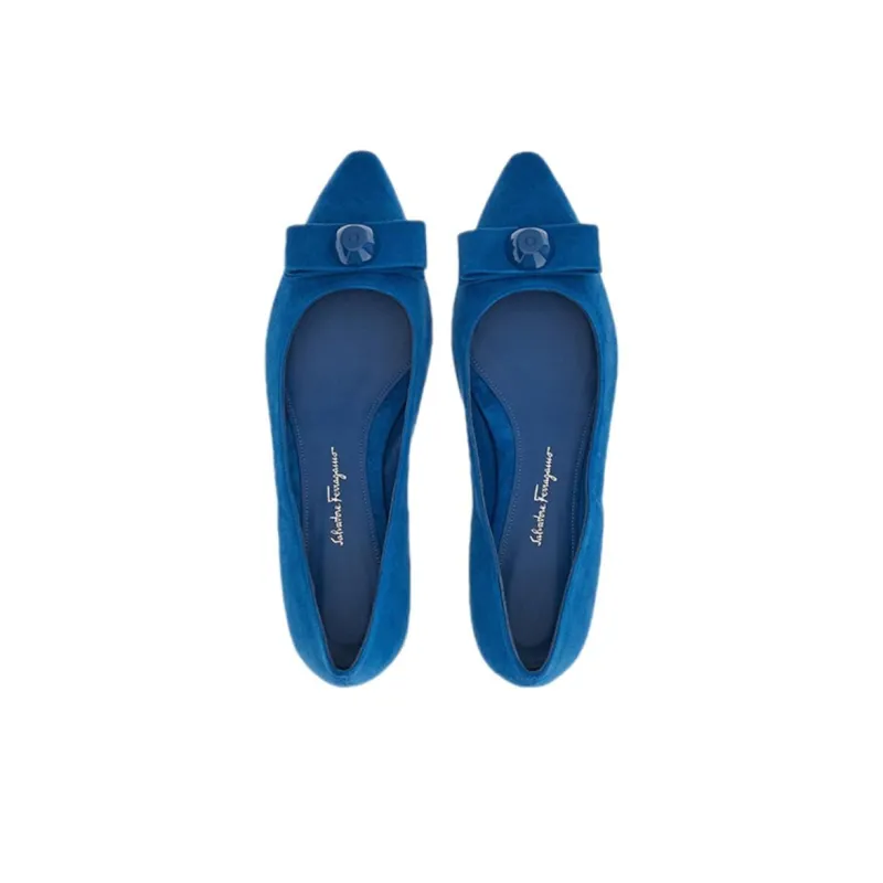 FERRAGAMO Vara Flat Shoes Women's Blue-3