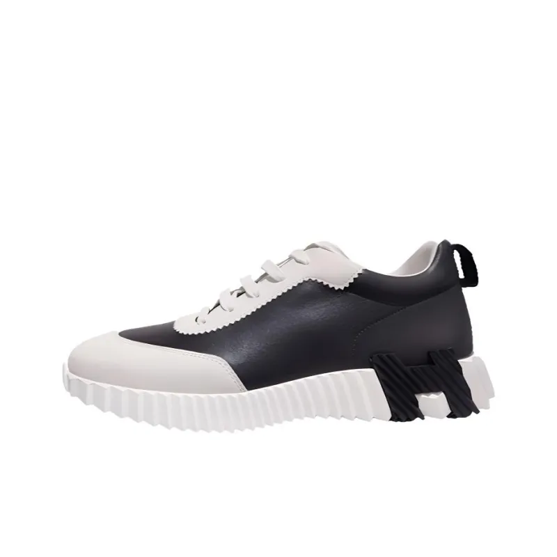 HERMES Bouncing Shock Absorbers Low Top Casual Shoes Men's White Gray-0