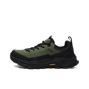 Jeep Cushioning Rebound Wear-Resistant Breathable Slip-Resistant Low-Top Outdoor Shoes Men's Charcoal Moss Green