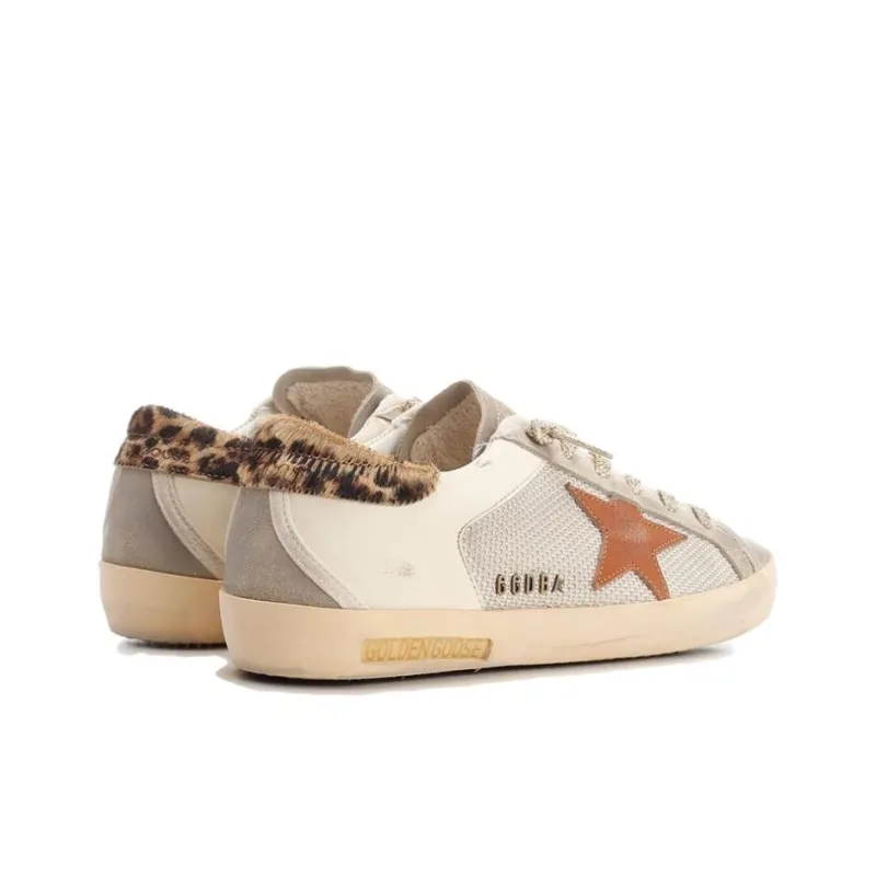 Golden Goose Super Star Stylish Skateboarding Shoes Women's Gray Orange Vintage Version-4