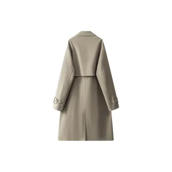 A.B.X Double Breasted Mid Length Battle Trench Coat Unisex
