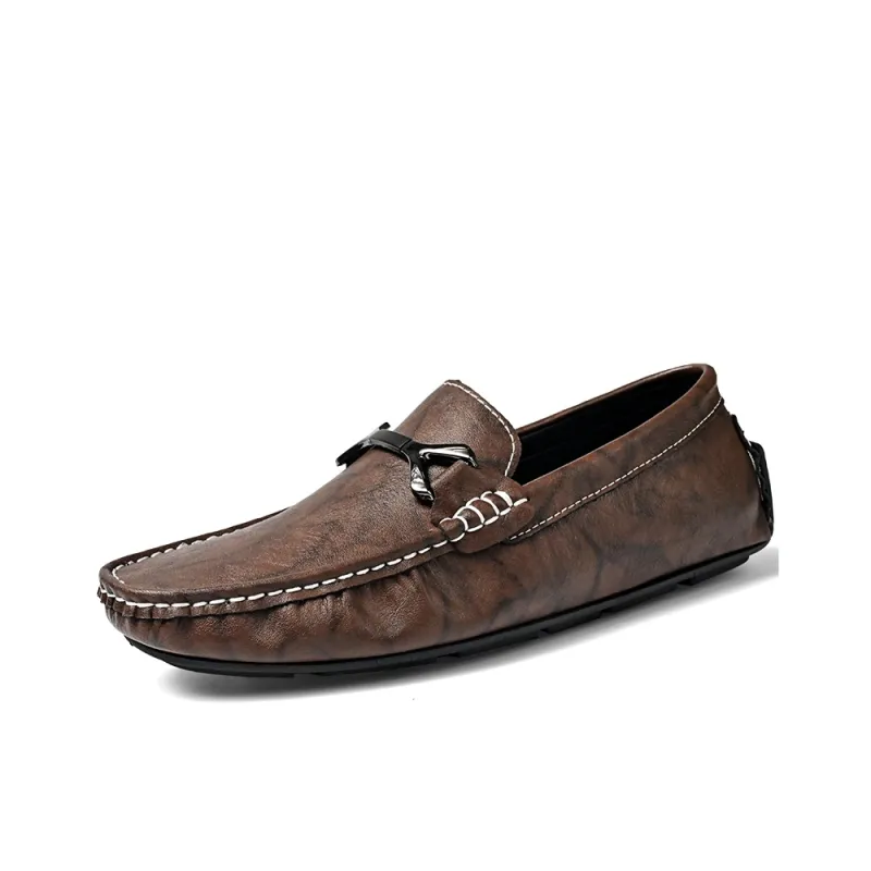 King Jinmai Men's Casual Shoes Men Low Top Black, Gray, Brown-17