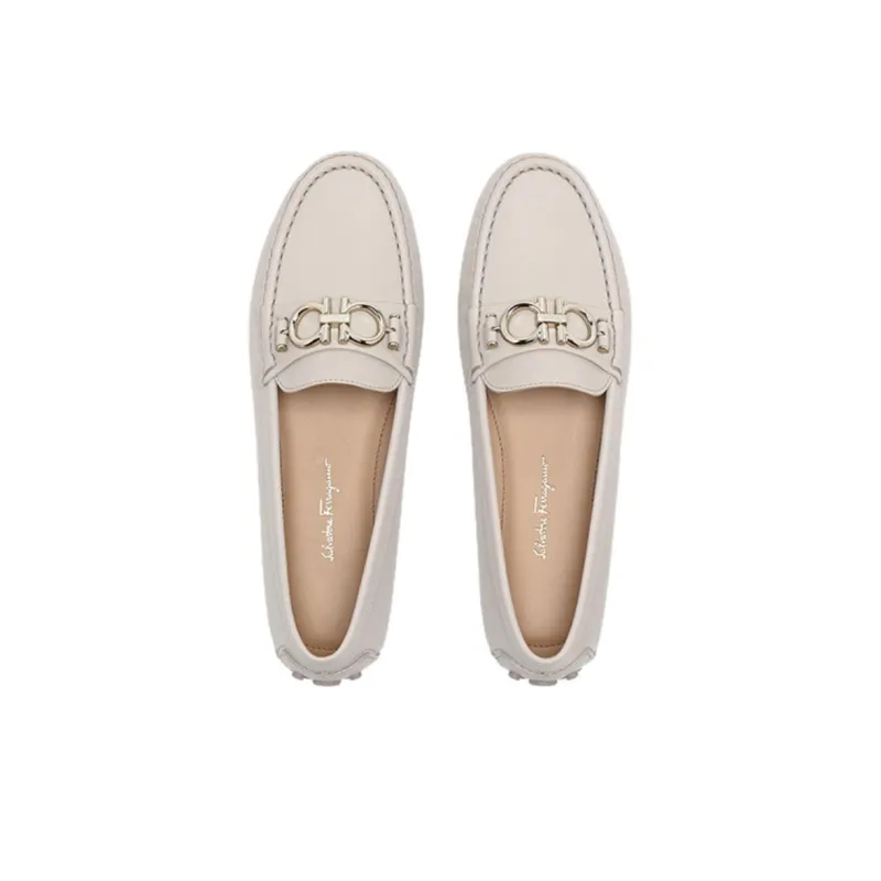 FERRAGAMO GANCINI Flat Shoes Women's White-3