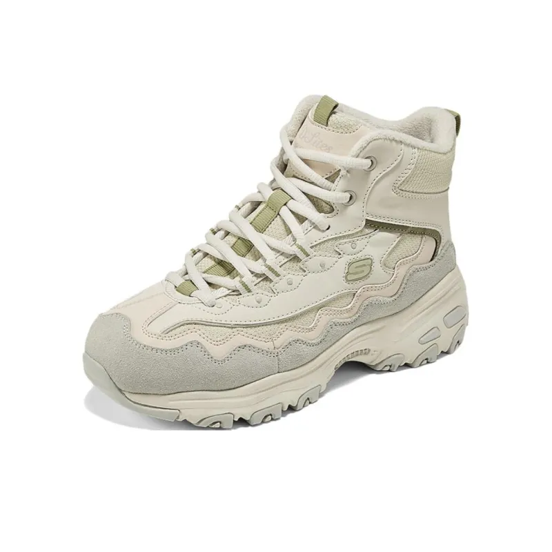 Skechers DLITES Anti Slip Wear Resistant High Top Casual Shoes Women's Taupe-2