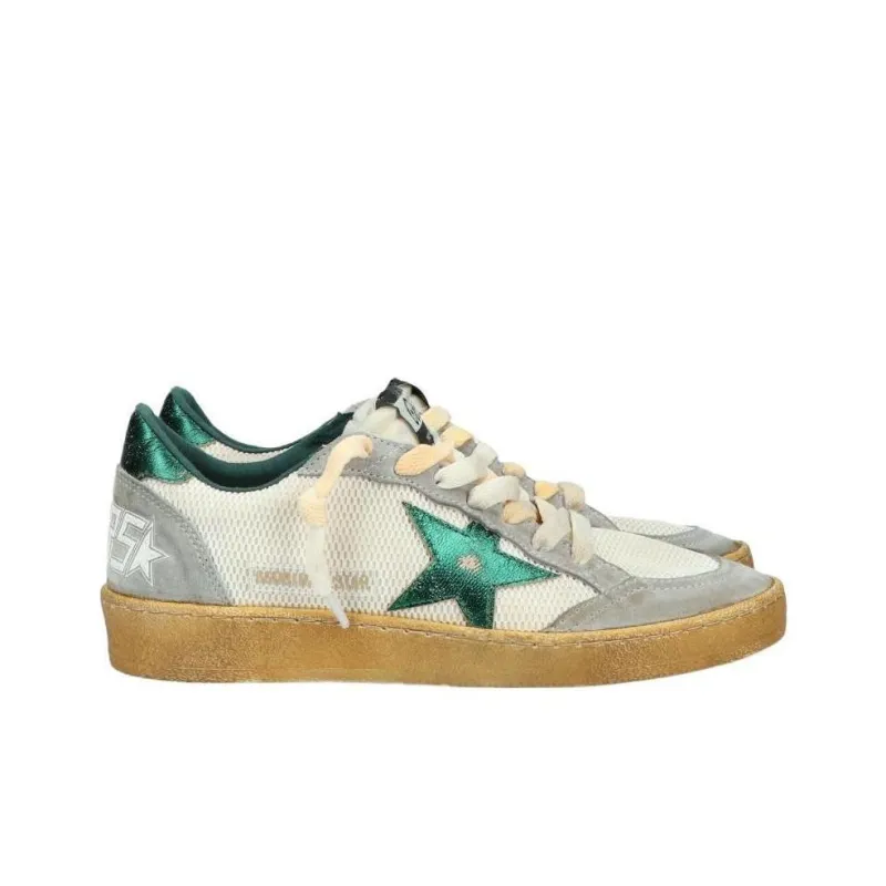 Golden Goose Ball Star Stylish Skateboarding Shoes Women's Gray White Vintage Version-1