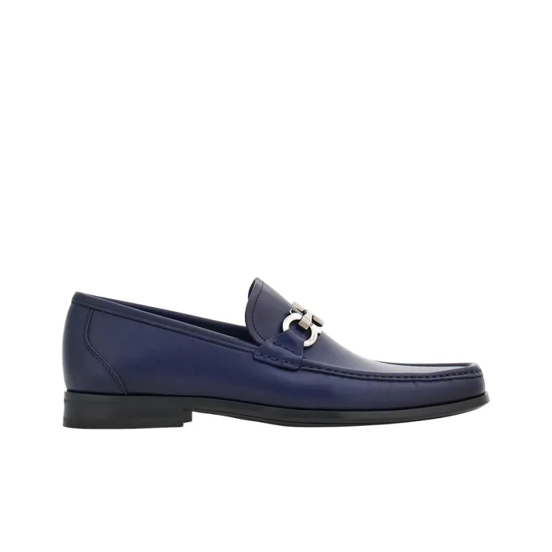 FERRAGAMO Gancini-plaque Leather Loafers-1