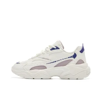 QIAODAN Height Increasing Wear-Resistant Lightweight Slip-Resistant Low-Top Casual Shoes Women's Ivory Fine Purple
