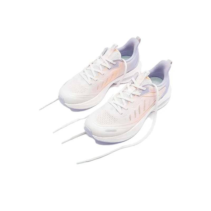 QIAODAN Anti Slip Wear Resistant Low Top Casual Running Shoes Women's White Purple-2