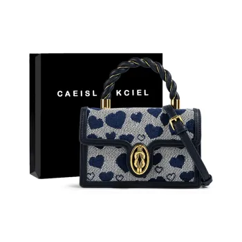 CAEISL&KCIEL Polyurethane Synthetic Leather One Shoulder Handbags Regular Women's Heart Blue