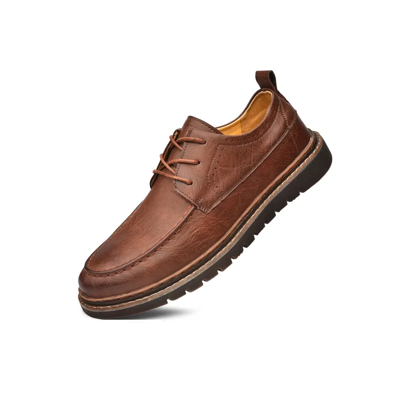 King Jinmai Men's Casual Shoes Men Low Top Black, Brown-15