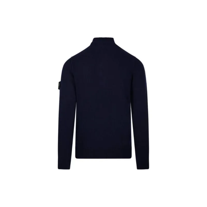 STONE ISLAND Logo Patch Mock Neck Sweater-1
