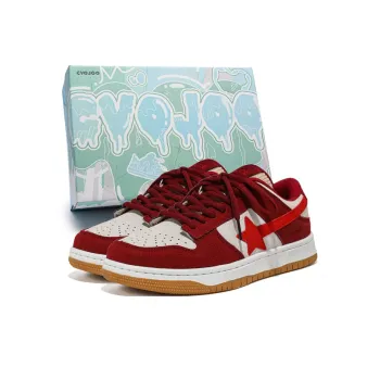 CVOJOO Gift Box Set Wear Resistant Low Top Skateboard Shoes Unisex Burgundy