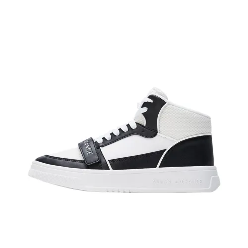 ARMANI EXCHANGE Skateboard Shoes Men High-Top Black/White