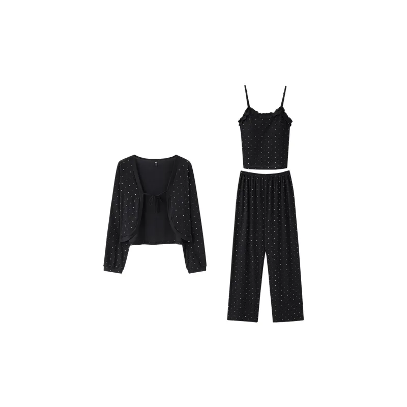 Tianmicat Pajama Set Women's Black-0