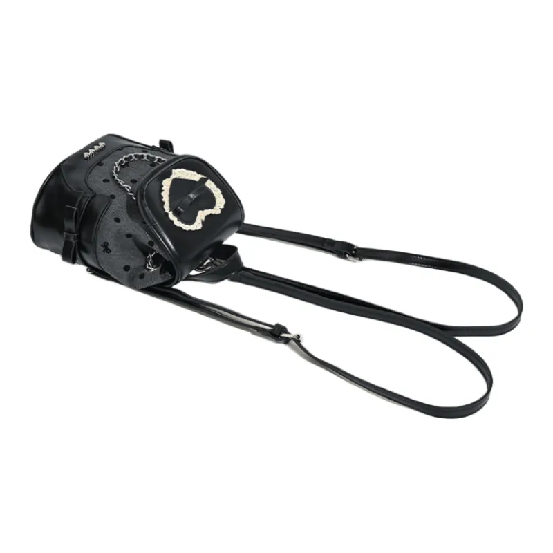 NOMK PU Handbag Backpack Regular Women's Dusty Pink/Classic Black-16