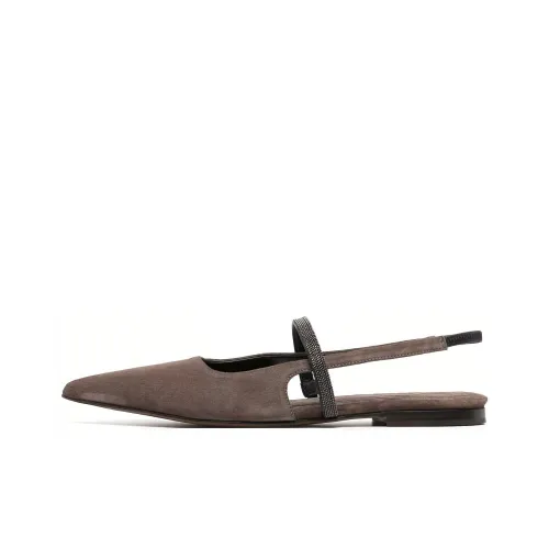 Brunello Cucinelli Suede Sling-back Ballerinas