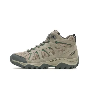 MERRELL Oakcreek Slip-Resistant Breathable Mid-Top Trekking Shoes Men's Green