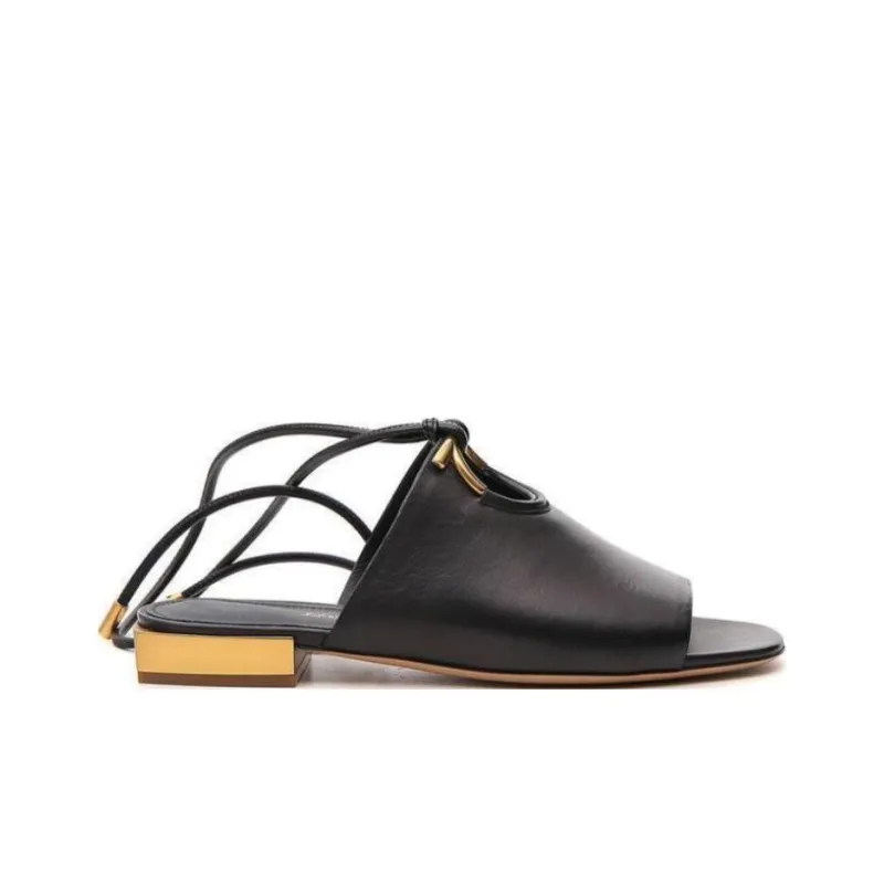 FERRAGAMO Rubber Sole Slide Slippers Women's Black-1