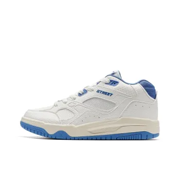 XTEP YXNAVI Map Wear-Resistant Mid-Top Skateboard Shoes Men's Sail White Daylight Blue