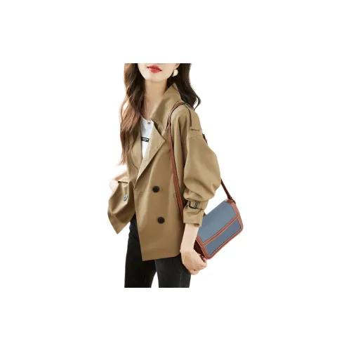 Mo Han Yi Mei Trench Coats Women's Coffee