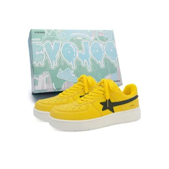 CVOJOO Gift Box Set Stars Collection Low Top Skateboard Shoes Unisex Yellow