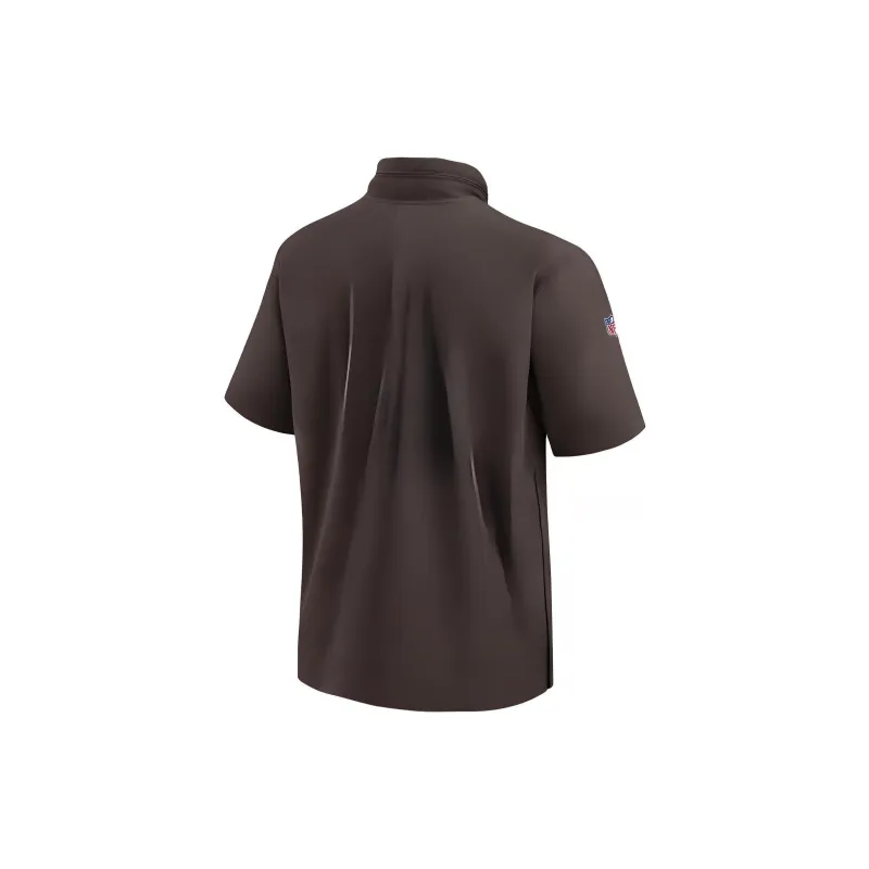 Nike Cleveland S Sideline Coach Men's Nike Nfl 1/2 Zip Short Sleeve Hooded Jacket-1