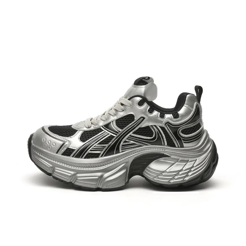 Jin Baichuan Coverage Lightweight Height Increasing Low Top Chunky Sneakers Women's Spring-4
