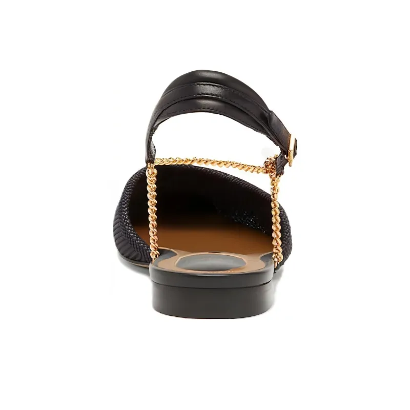 FENDI Colibri One-Strap Sandals 10cm Women's Black-4