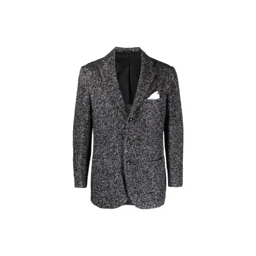 KITON Business Suits Men Black And White