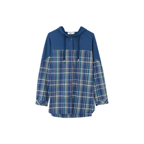 Han Chao attacked people Shirts Women's Color Blue Plaid