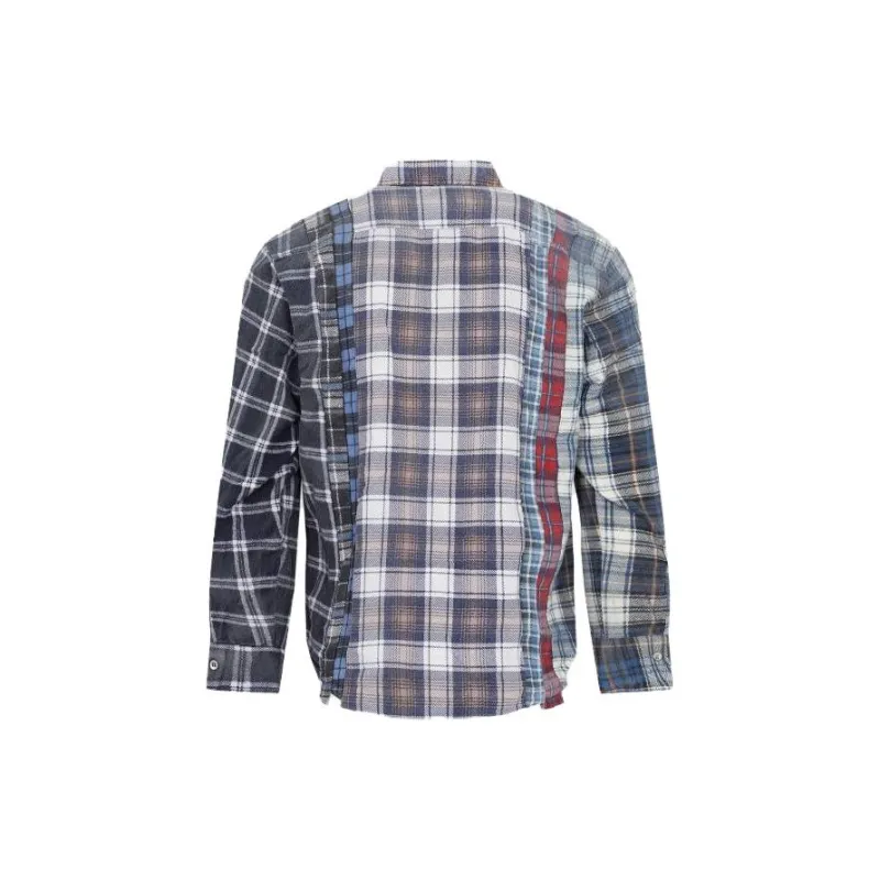 Needles Flannel Shirt Ribbon Wide Reflection Shirt-1