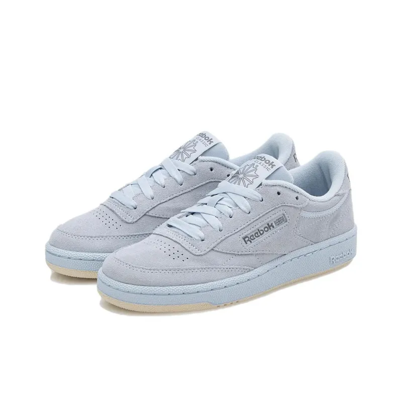 Reebok Club C Anti Slip Wear Resistant Low Top Skateboard Shoes Women's Blue Gray-2