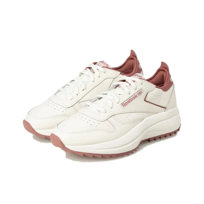 Reebok Anti Slip Wear Resistant Low Top Casual Shoes Women's Beige White Pink-2