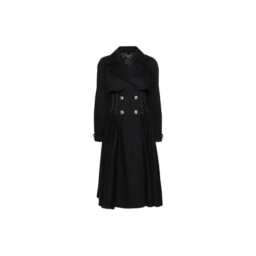 Elisabetta Franchi Trench Coats Women's Black