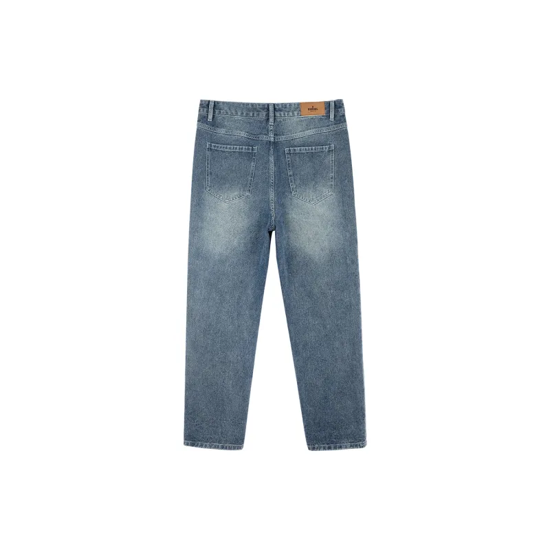 GUKUUL Tapered Pants Jeans Unisex Dark Blue-1