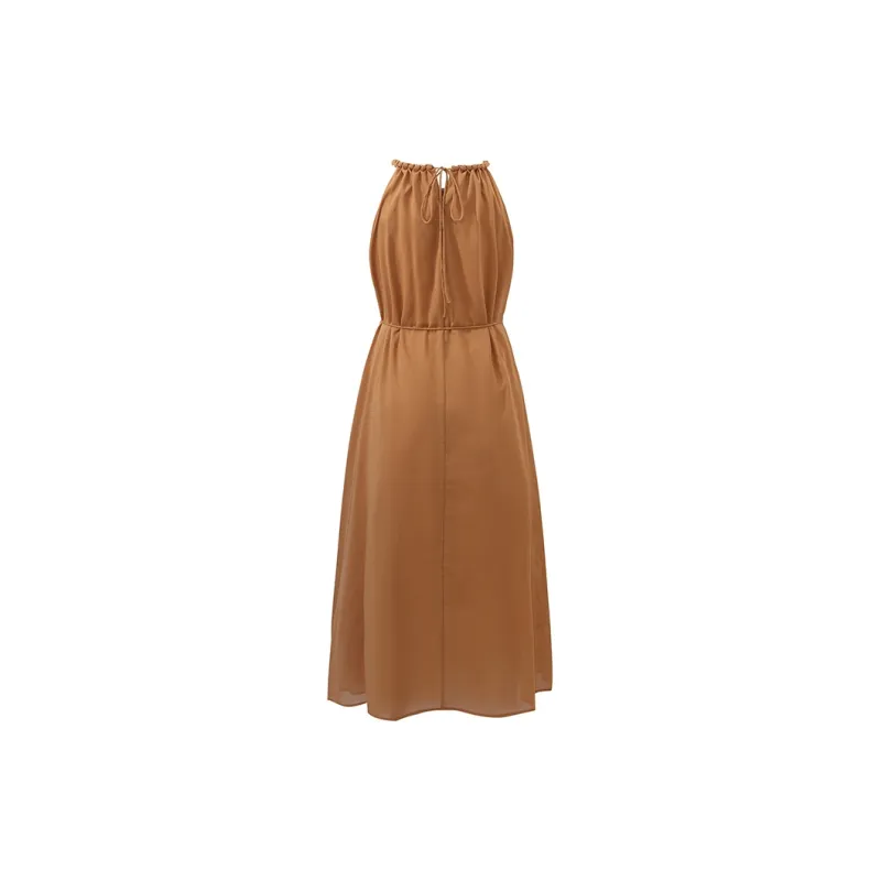 GOELIA Sleeveless Dress Women's Orange Camel-1