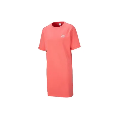 PUMA Short-Sleeved Dresses Women's Heart Red