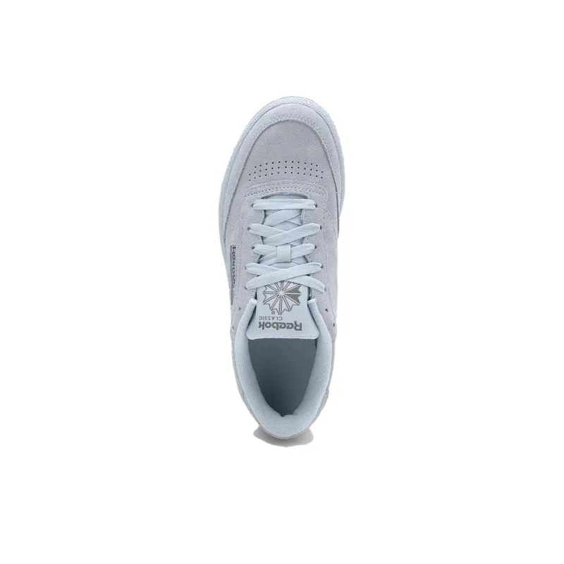 Reebok Club C Anti Slip Wear Resistant Low Top Skateboard Shoes Women's Blue Gray-3
